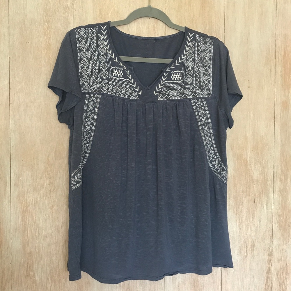 Embroidered Peasant Blouse